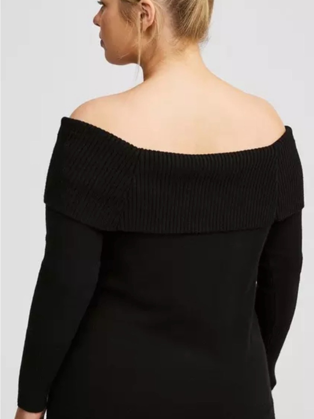 NWT Torrid Off Shoulder Sweater Black Ribbed Pullover Size 4 (4X/26) - Picture 2 of 5